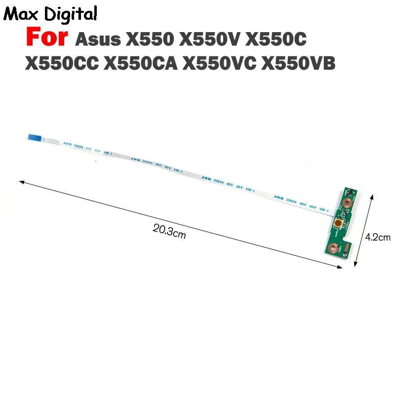 Оригинальная Кнопка питания для Asus X550, X550V, X550C, X550CC, X550CA, X550VC, X550VB, плата питания с кабелем, аксессуары для ремонта ноутбука