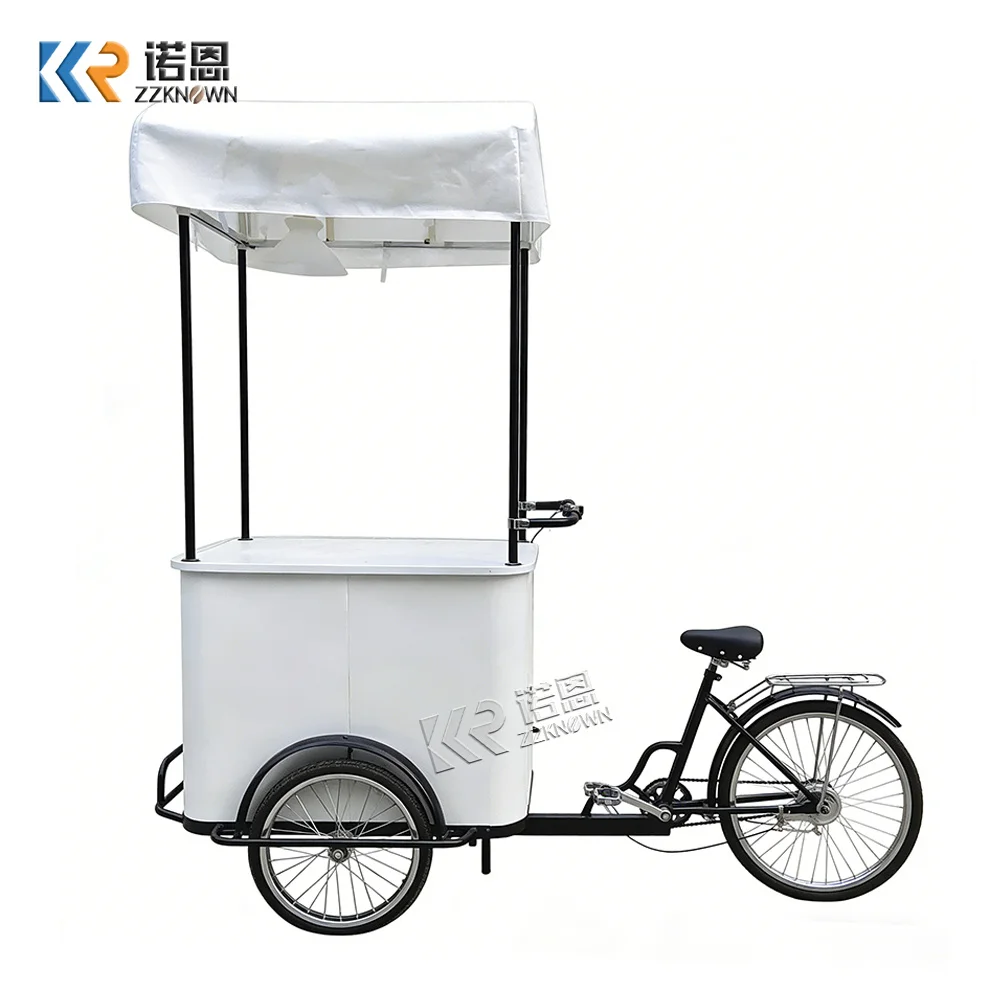 Hot Sale Ice Cream Cart Stainless Steel Dessert Kiosk Snack Coffee Portable Street Festival Coffee Food Push Cart For Outdoor