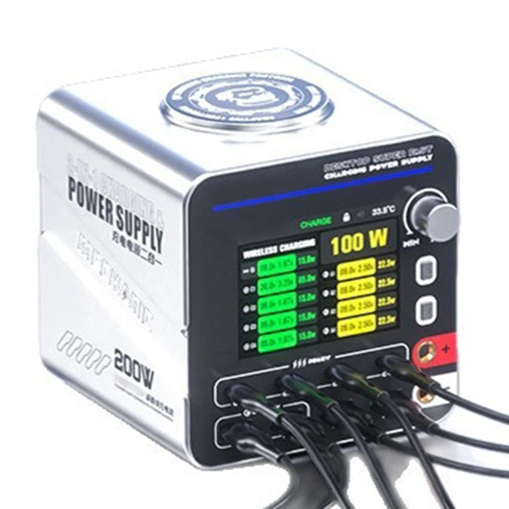 A46U Desktop Power Supply 8-Port 3-24V Adjustable Display Power Supply Charging Station for Phone Tablet Laptop Repair Tool