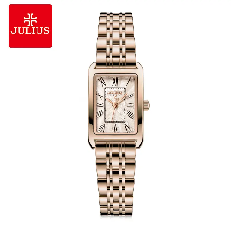 Julius Watch JA-1252 Full Stainless Steel Band Classic Bracelet Reloj Girl Friend Gift With Box