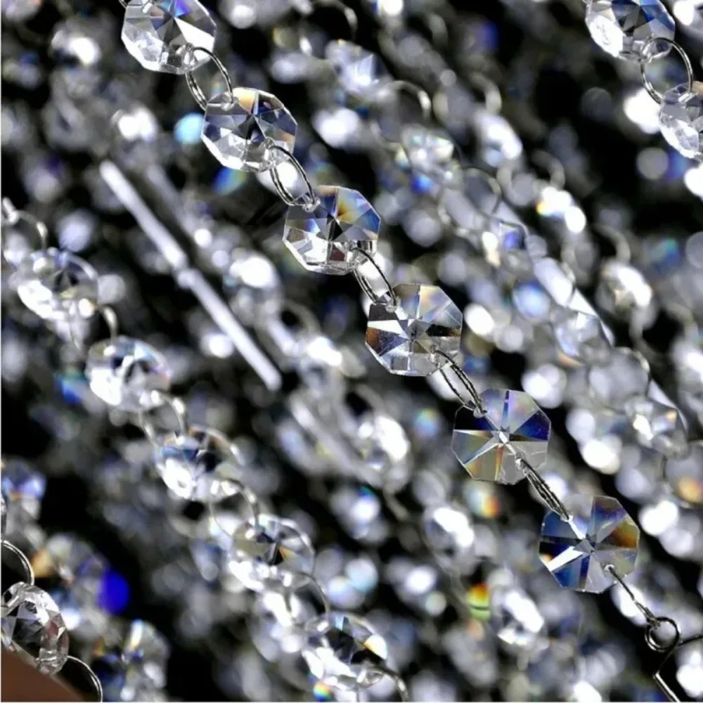 1 Meter 14mm Transparent Clear Color Acrylic Octagon Beads Garland Strand for Home Wedding Party Garden Suncatcher Decoration