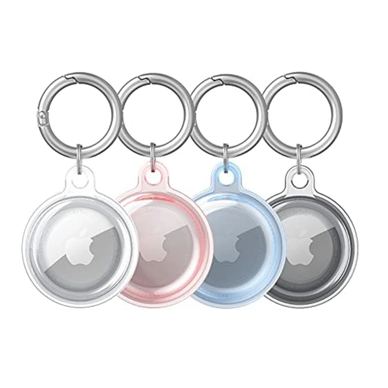 Cover for Apple Airtag Case Waterproof Anti-lost Keychain Accessory Transparent TPU Protective Shell for Tracker Airtags Holder