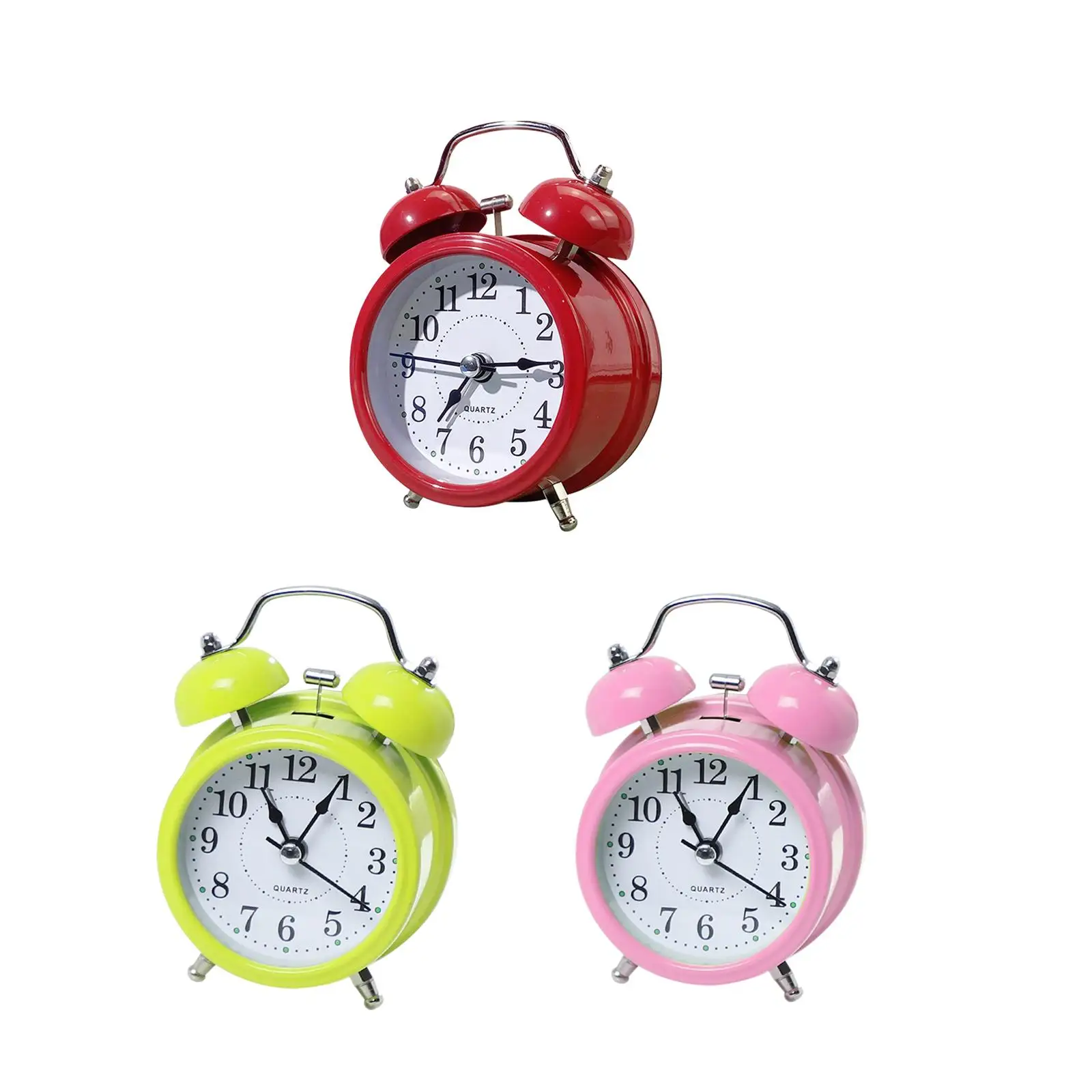 Alarm Clock Non Ticking with Night Light No Noise Retro Analog Clock for Bedroom Bedside Table Deep Sleepers Teenagers Adults