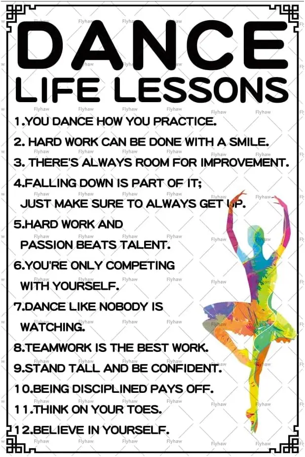 Inspirational Ballet Tin Signs Dance Life Lessons Meatl Sign Quotes Wall Art Decor for Home Office Bedroom Room