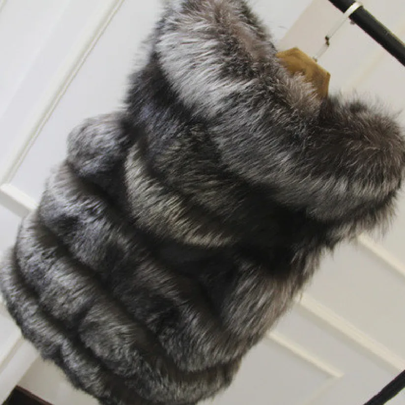 Women Faux Fur Vest Hooded Thick Warm Coat Zipper Sleeveless Streetwear Vests Hoodies Elegant Lady Cardigan Autumn Winter
