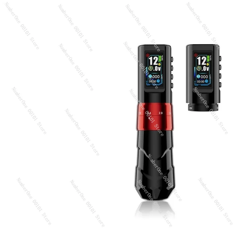 Dual Battery Wireless Tattoo Machine Color Screen Adjustable Stroke Liner Shader Rotary Rechargeable PMU Professional Equipment