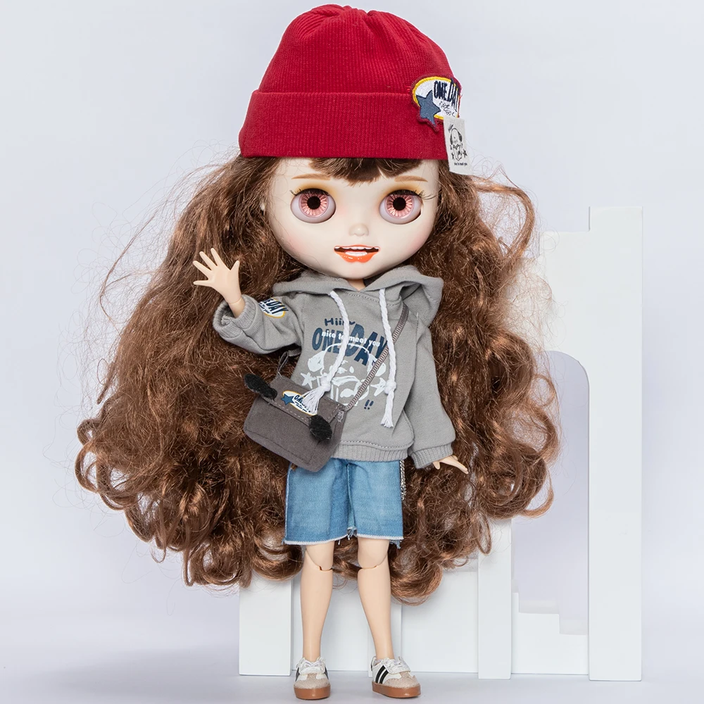 Blyth Doll Study King Dog Set Clothes Denim Shorts Doll hoodie Doll Accessories For YY23 25 Licca, Azone, Kurhn Blyth Doll