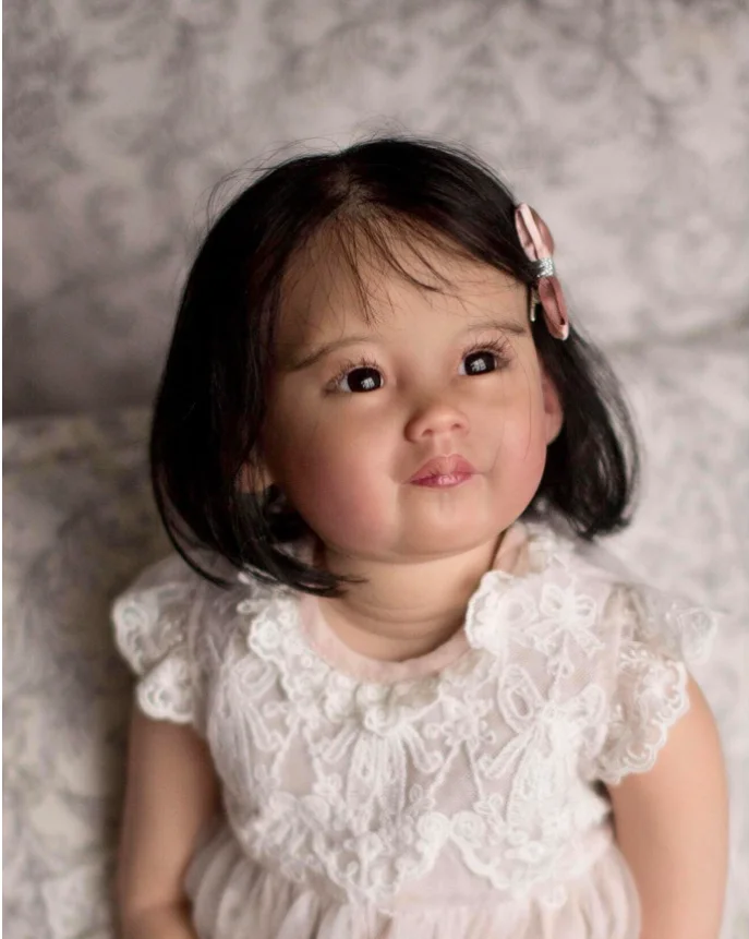 SINO-BB 29 Zoll wiedergeborene Puppe Leonie mit kurzen Haaren, bezauberndes Mädchen als Geschenk