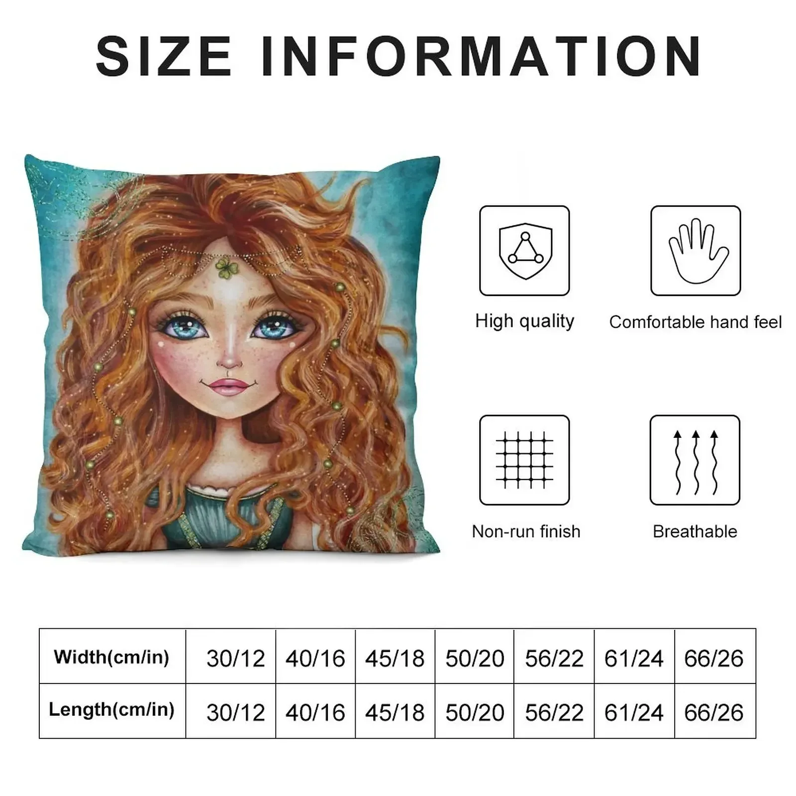 Beautiful Irish Girl Redhead in Traditional Dress with Shamrock Headpiece Throw Pillow christmas cushions covers pillow