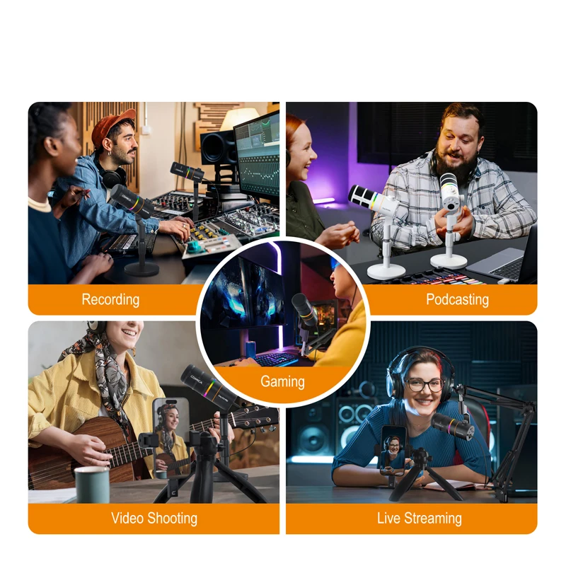 ميكروفون ديناميكي لاسلكي COMICA Ejoy D10 Pro مع دعامة ناتئة احترافية لميكروفون سطح المكتب للألعاب البث المباشر #6