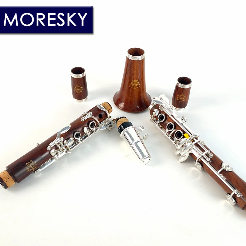 مورسكي الخشب الأحمر المهنية الكلارينيت Bb خشب الورد الكلارينيت مفاتيح فضية الخشب الصلب Sib Klarnet M12 #3