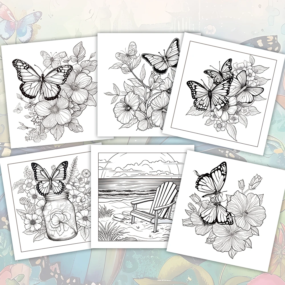 1pc,Teenagers coloring book,30 sheets different patterns 8.3x8.3\'\'100gsm,is a Valentine\'s Day Easter Holiday Gift