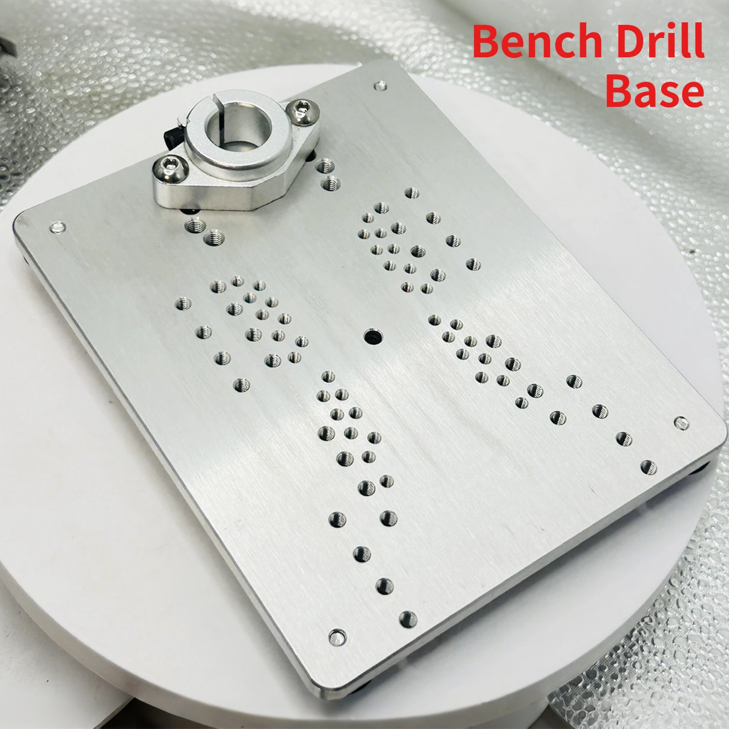 Bench Drill Base Plate Aluminum Alloy Precision Clock Bench Drill Base Plate DIY Model Slide Bench Drill Accessories