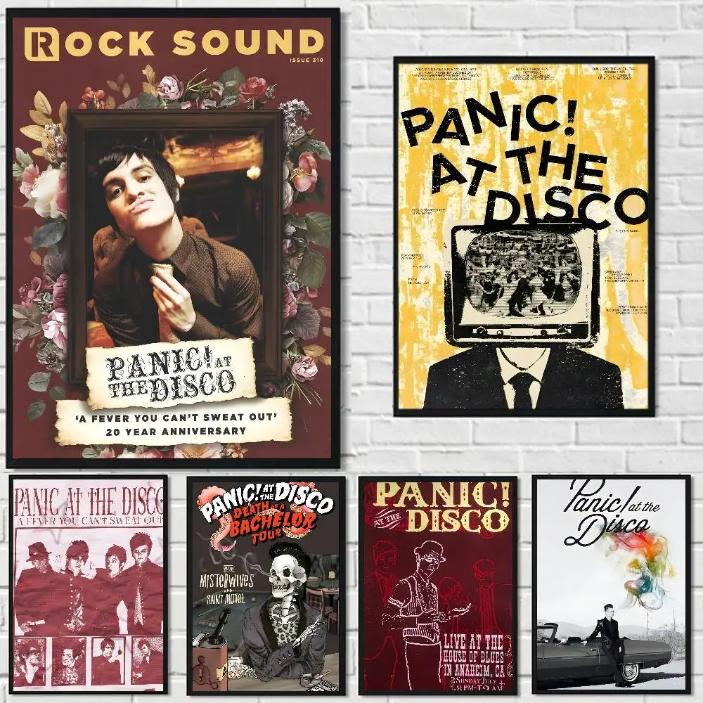 Band Panic! At Rock Music The Disco Fashion Poster Art Canvas Prints Painting Wall Art Pictures for Living Room Decoration