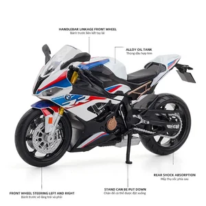 BMW S1000RR MOTORY TOY FOR CHILDREN, RMZ CITY DIECAST METAL RACING MODEL SUPER Sport Miniature Collection Gift for Boy 1:12 8 Main Sales Motor Moto - №7