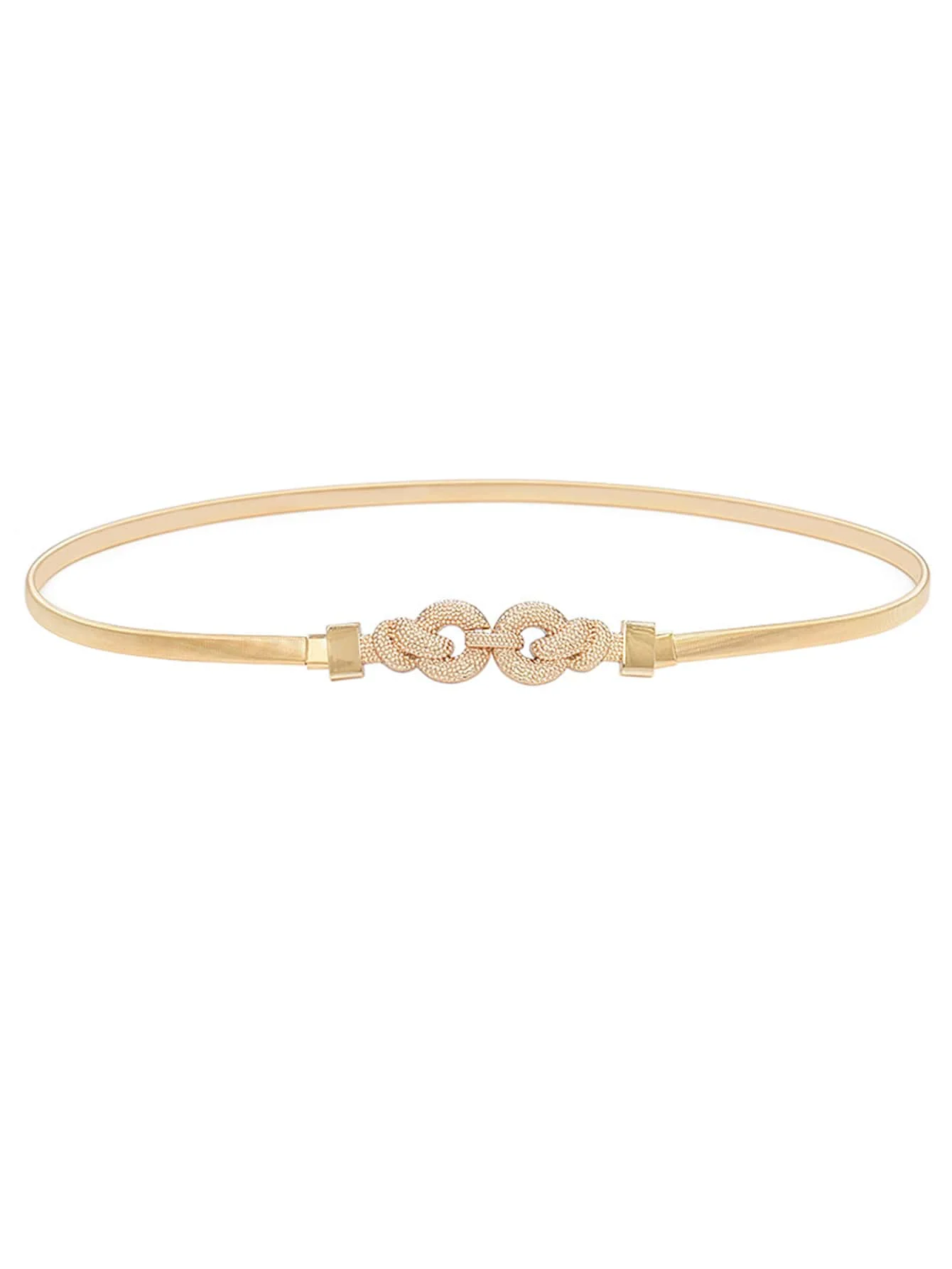 1pc Gold Elastic Metal Chain Belt for Women, Decorative Dress Belt For Party Summer