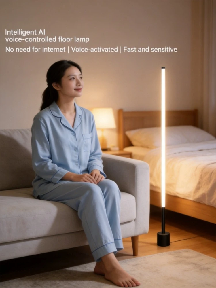 Voice Activated Atmosphere Standing Lamp Remote Control Touch Bedside Lamp Home Induction Night Light