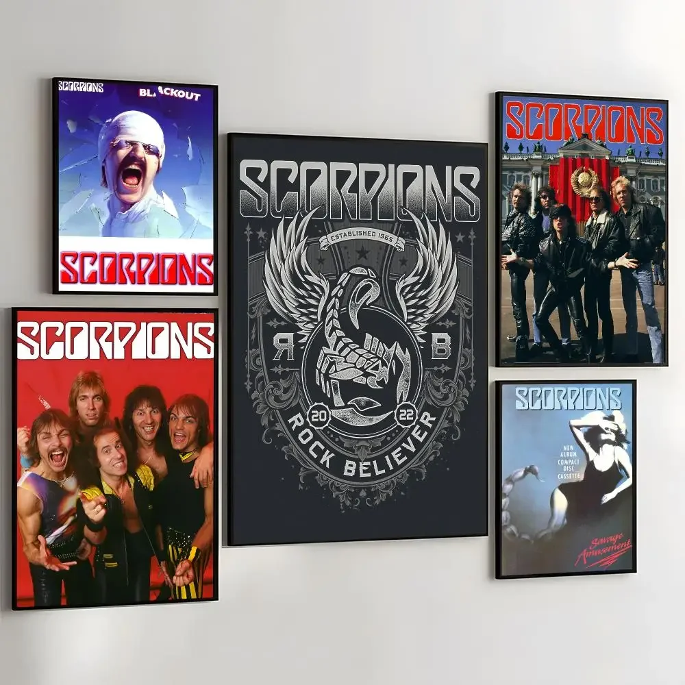 S-ScoRpiOns Cover Painting Calligraphy Self Adhesive Wall Art Waterproof Print For Bedroom Hallway Home Decor