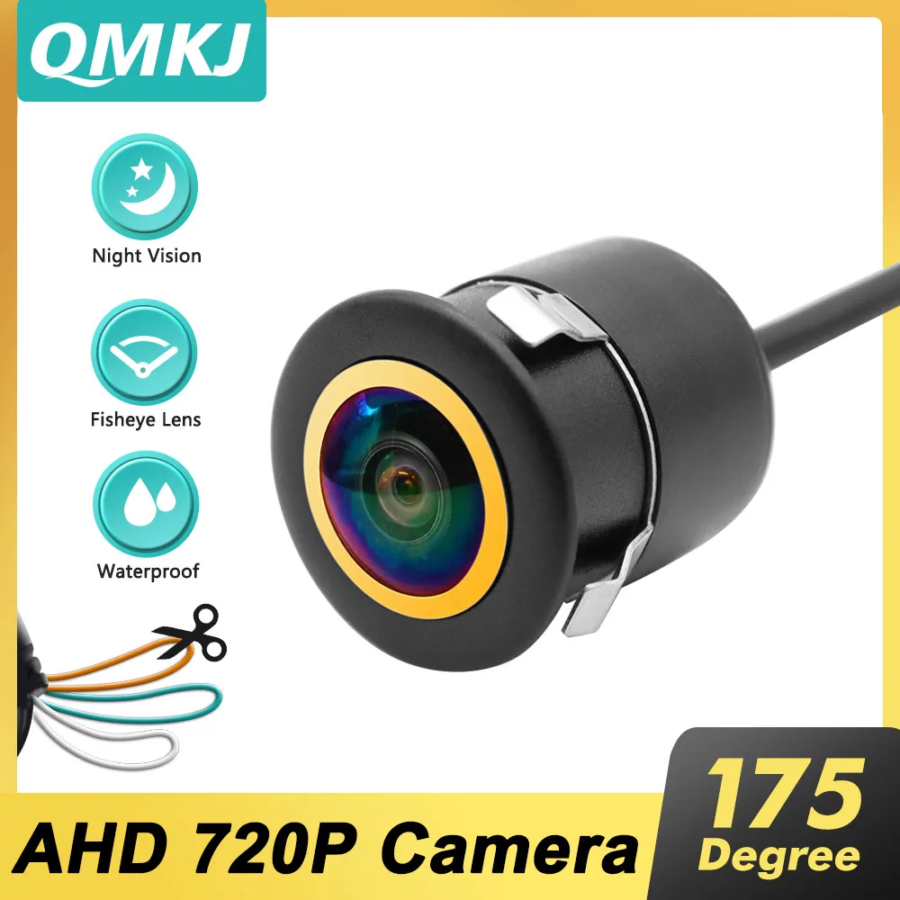 Golden 175 degrees Car Rear View Camera Night Vision Reversing Auto Parking Monitor CCD Waterproof AHD Video Fish Eye Lens