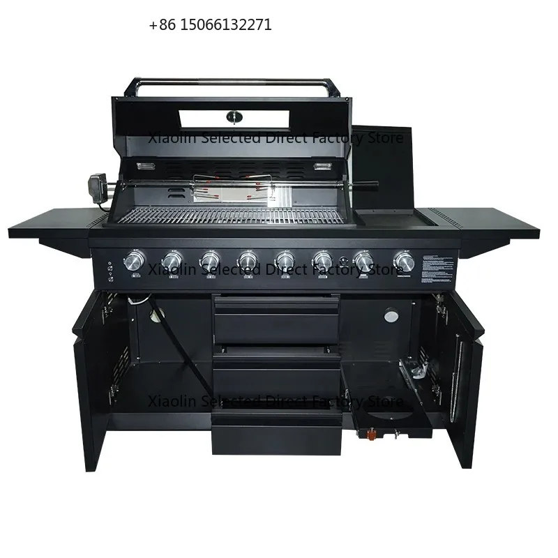 

New Arrival Factory Professional Stainless Steel 8-Head Stove Custom Design Outdoor Courtyard Barbecue Kitchen Modern Premiu