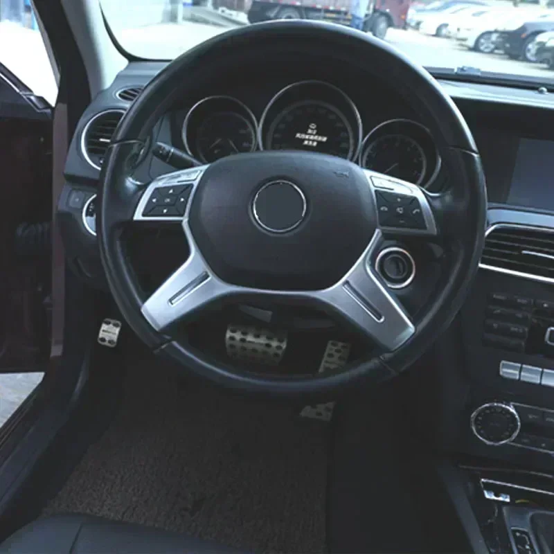 For Mercedes Benz C E ML GL Class W204 W212 W463 W166 X166 Car Steering Wheel Panel Sticker Cover Trim accessories view 5
