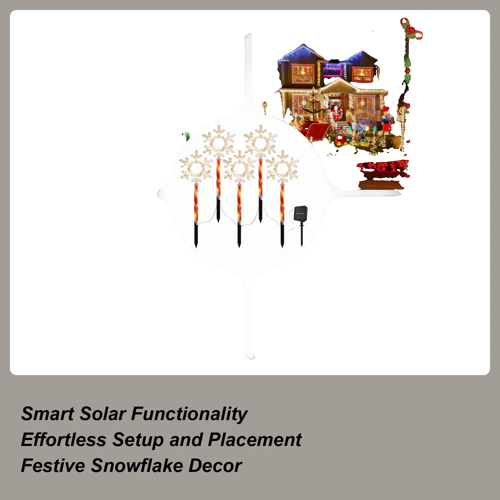 5pcs Christmas Tree Pathway Markers Lights Solar Christmas Pathway Lights Waterproof LED Stake Snowflake Christmas Decorations