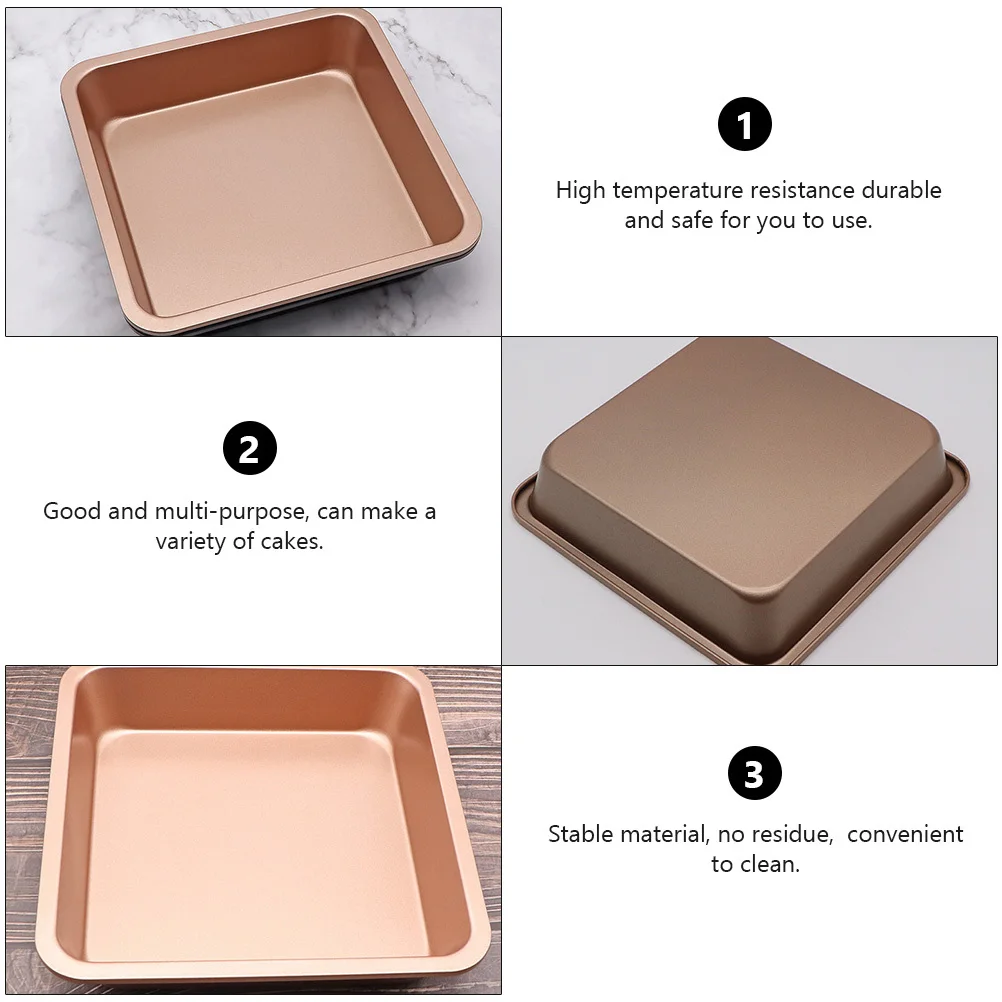 

2Pcs Carbon Steel Cake Mold Toast Mold Baking Tool Non-Stick High Temperature Resistant for Home Kitchen