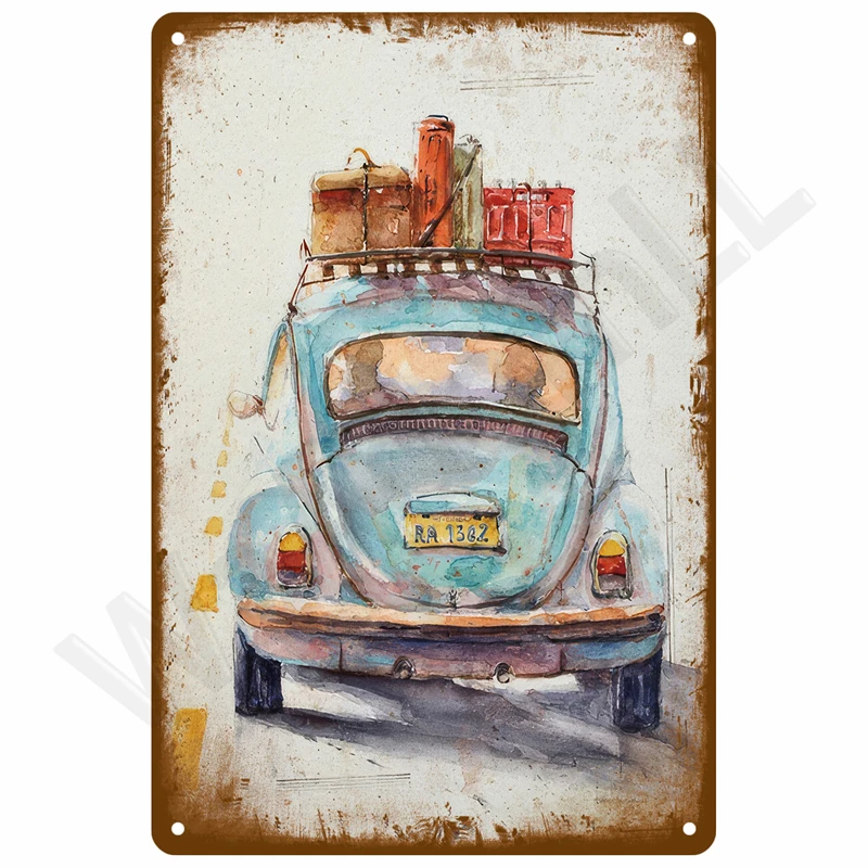 Vintage Metal Plate Tin Sign Plates Bar Retro Metal Sign Wall Art Mural Aesthetic Room Home Decor Items Poster Garage Decoration view 3