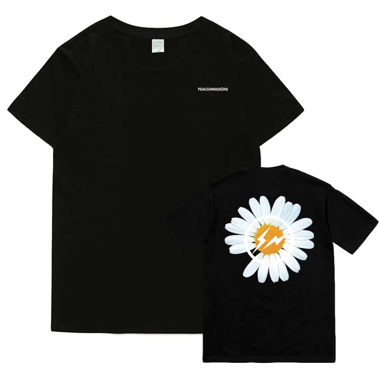 G-Dragon Ins With Lightning Daisy Printed Short Sleeve T-Shirt Men And Women Cotton T-Shirt Loose Student Summer Top Tide