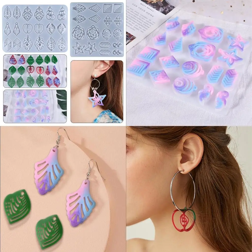 

Flower-shaped Earring Silicone Mold is Suitable for Resin Epoxy Resin Craft Earrings Pendant Earrings Jewelry Making