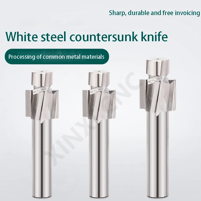 

counterend milling cutter high-speed steel flat bottom drill straight shank white steel counterend hole nozzle