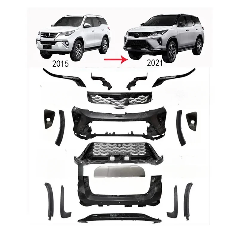 Car Parts Car Exterior Accessories Front Facelift Body Kit for Fortuner 2015-2020 Upgrade to 2021