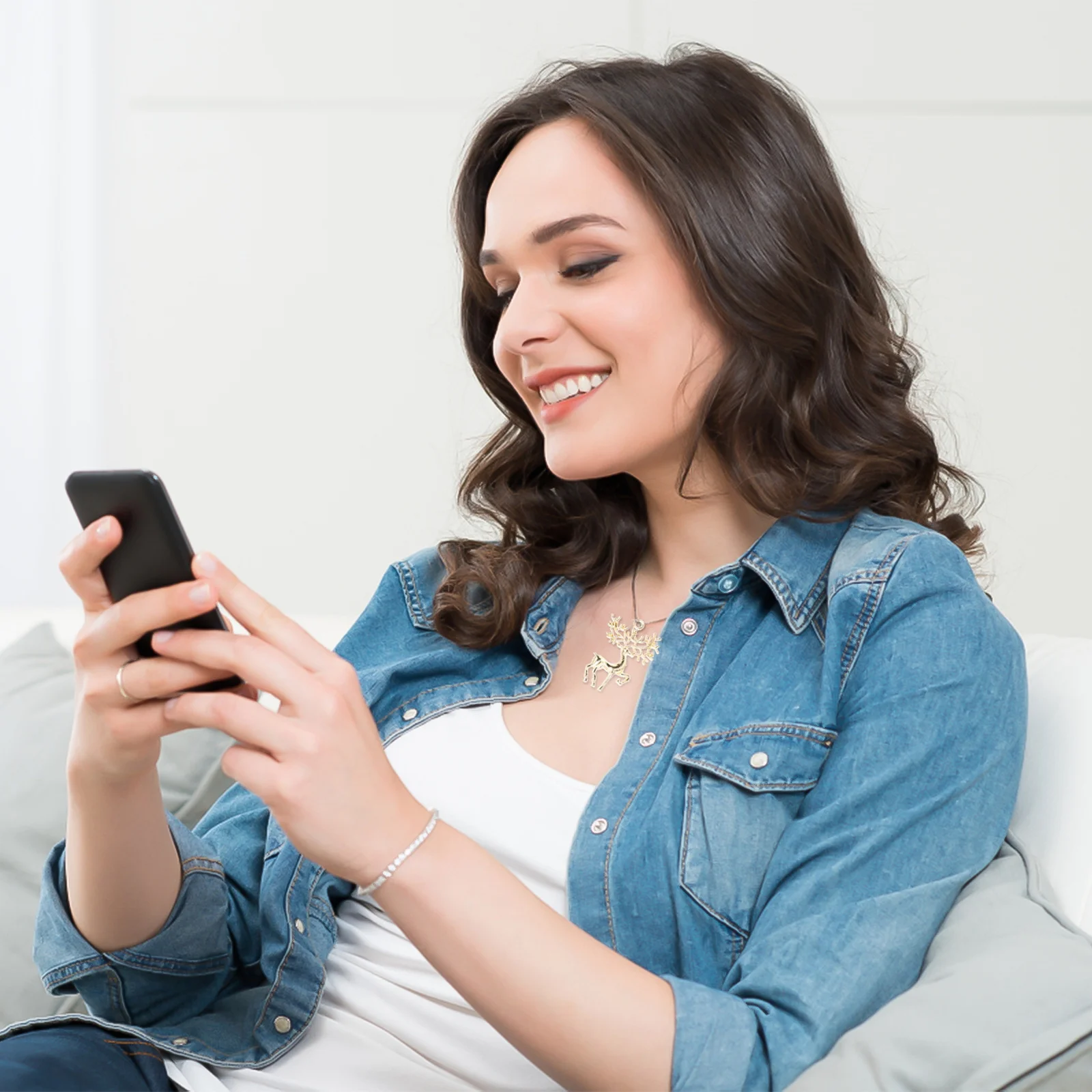 

9Pcs Classic Deer Charm Antler Pendant Necklace Jewelry DIY Craft Making Key Chain Decoration Accessories Antler Charm