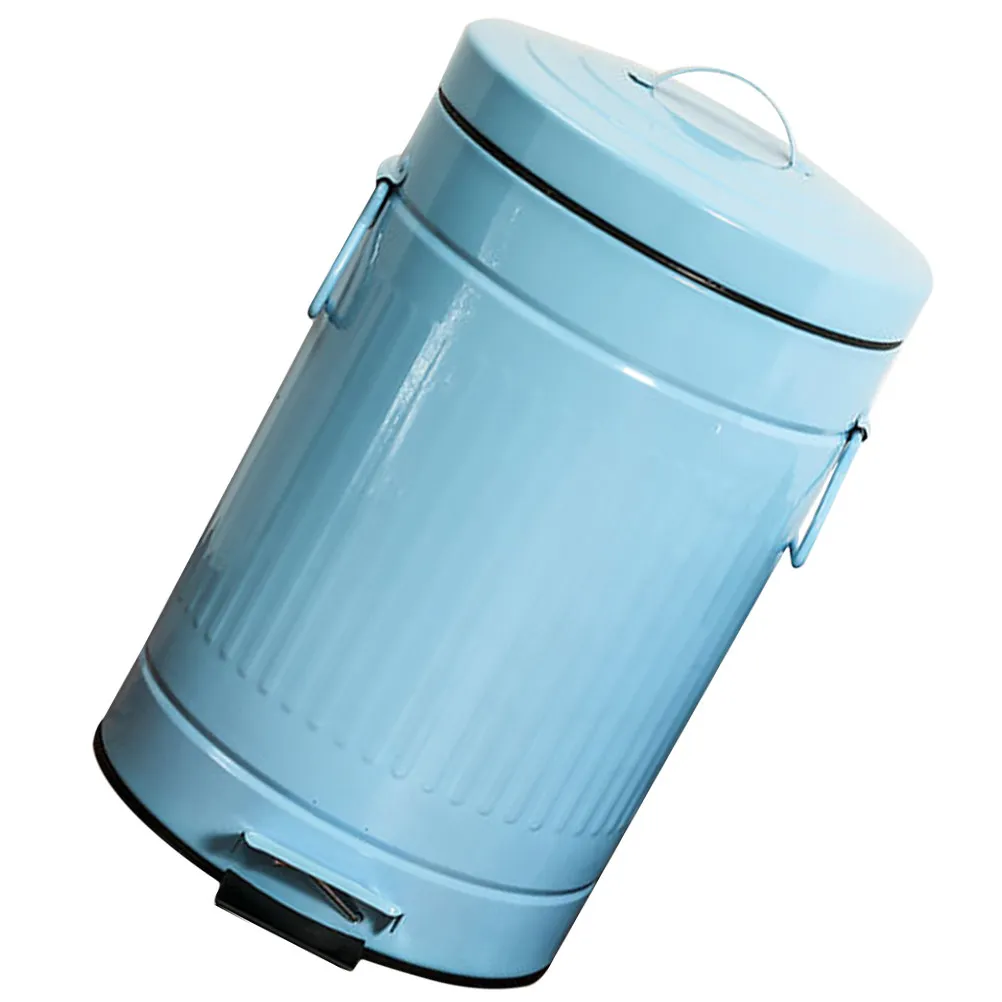 

Pedal Trash Can Step Operated Lidded Dust Bin for Kitchen Office Bathroom Home Use Iron Construction Deformation Resistant