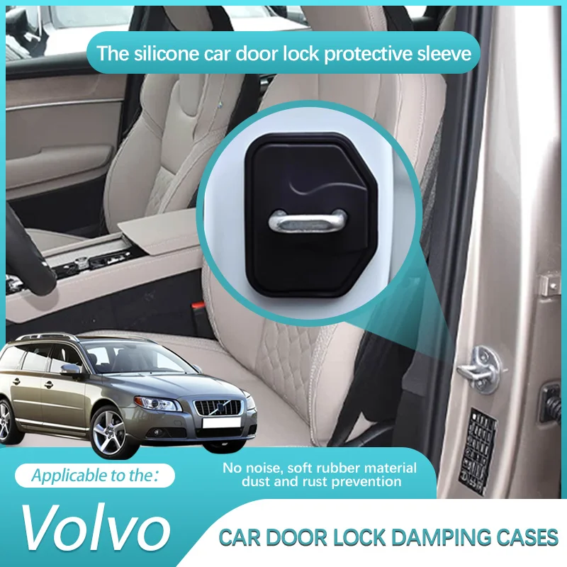Автомобильные наклейки, украшения, защитный силикагель, крышка дверного замка, Стайлинг автомобиля, чехол для Volvo V70 XC70 V60 V50 V40 Автомобильные наклейки, украшения, защитный силикагель, крышка дверного замка, Стайлинг автомобиля, чехол для Volvo V70 XC70 V60 V50 V40