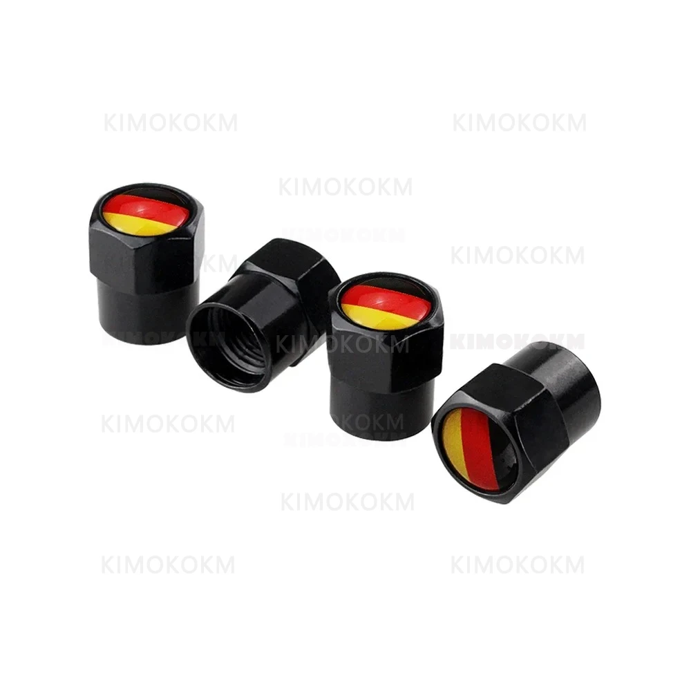 4PCS For Most Cars BMW VW Audi Mercedes Benz Honda Toyota Durable & Stylish Germany Flag Car Tire Valve Caps Universal Fit view 2