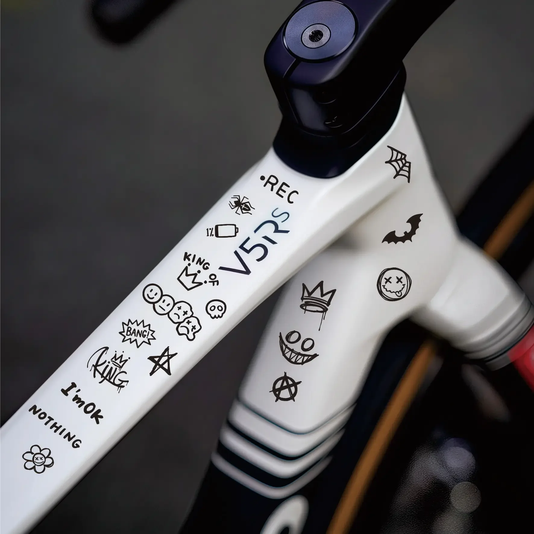 

Waterproof Decal for Frame Top Tube DIY Cycling Sticker for Road Bikes Graffiti Bicycle Sticker Cartoon Reflective