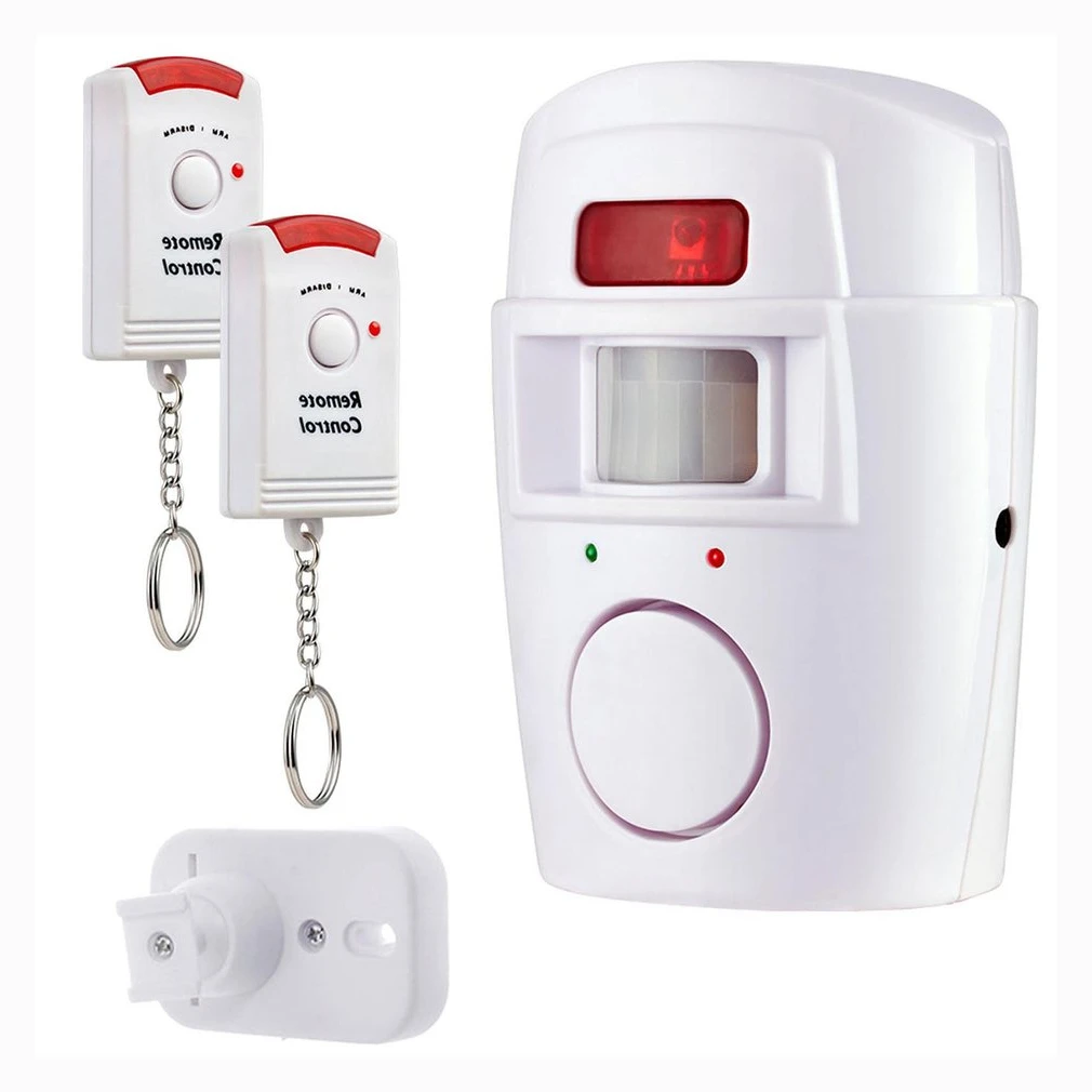 

Wireless PIR Motion Sensor Detector Alarm with 2 Remote Controls Door Window for Home Shed Garage Caravan Alarm Security System