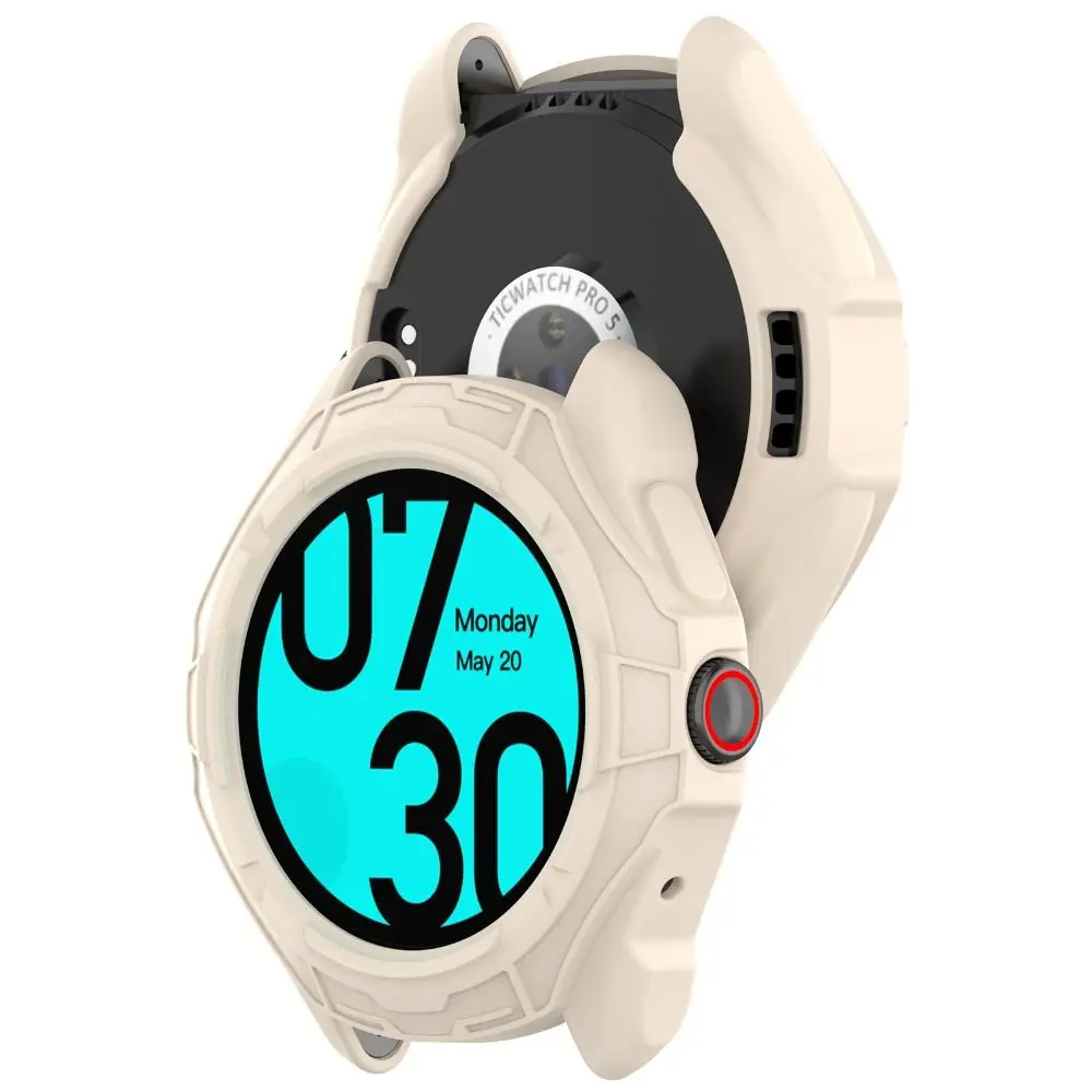 Casing pelindung bingkai TPU baru jam tangan pintar pelindung benturan tepi Aksesori Bumper pelindung layar untuk Ticwatch Pro 5