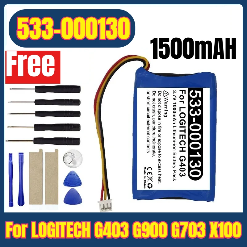 

1500mAh 533-000130 Mouse Battery for LOGITECH G403 G900 G703 X100+FreeTools
