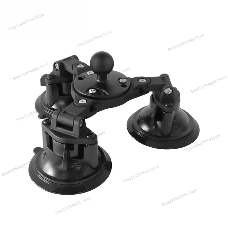 Car Windshield Adjustable and Bendable Three Suction Cup Bracket Fixed Ball Head Accessory