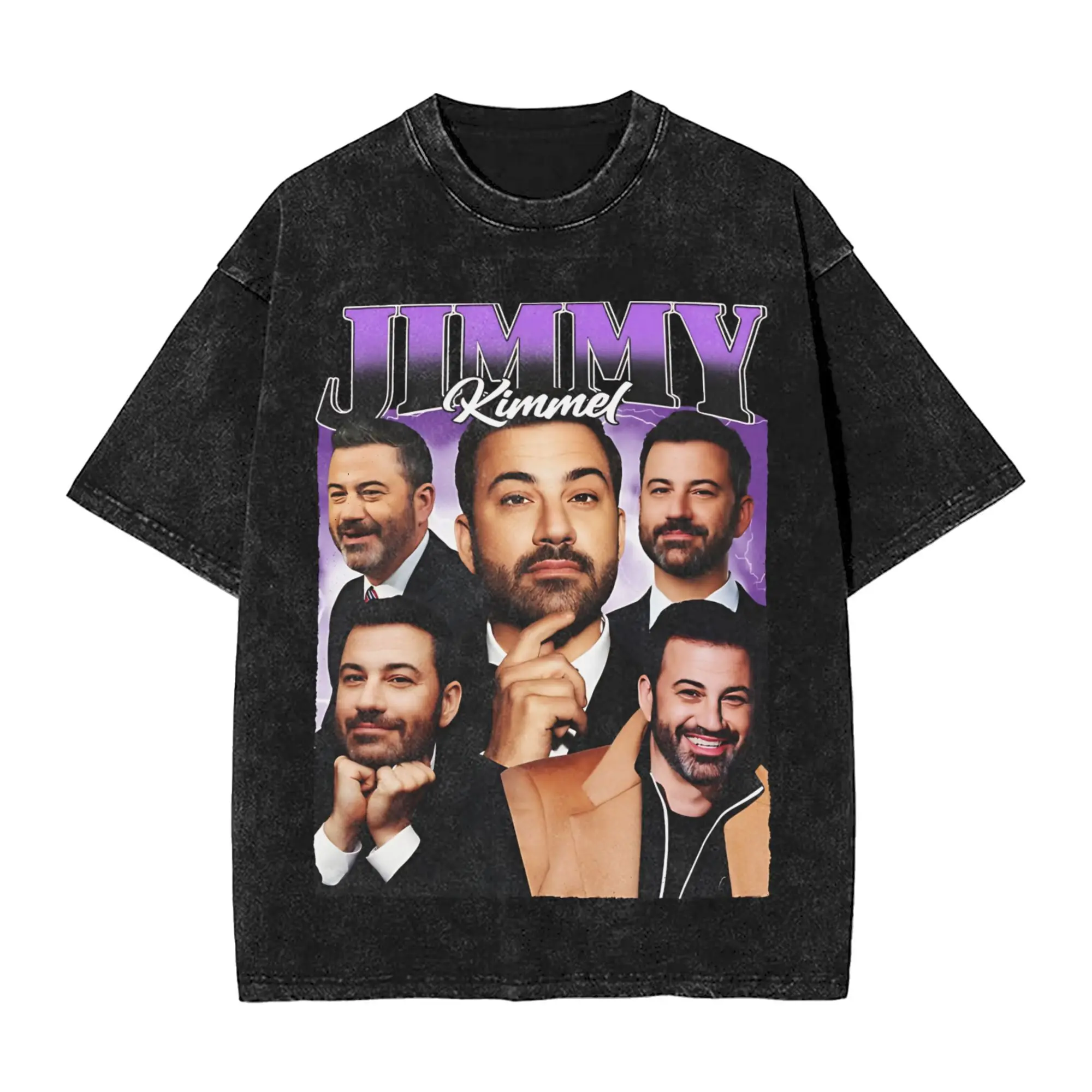

Винтажная мужская футболка Jimmy Kimmel, потертая повседневная футболка с коротким рукавом и круглым вырезом, хлопковая идея подарка, одежда
