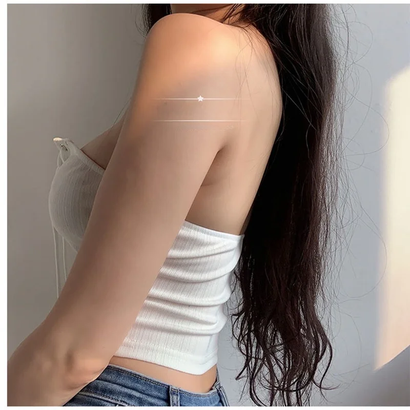 توب قصير مثير بتصميم متقاطع الأشرطة، حمالة صدر أنبوبية، تصميم ضيق يكشف الكتفين، ملابس خارجية قصيرة تظهر عظمة الترقوة، أزياء م... #5