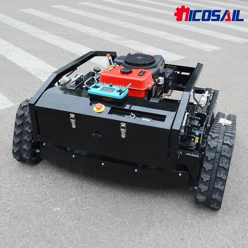 Fast Mowing Remote Control Lawn Mower 3800㎡/h Efficiency Crawler Grass Cutter