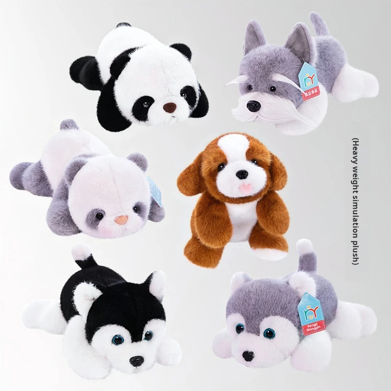 

33-50cm Adorable Famous Dog Husky Schnauzer St Bernard Plush Toy Cute Stuffed Animal Soft Lifelike Panda Doll for Kids Xmas Gift