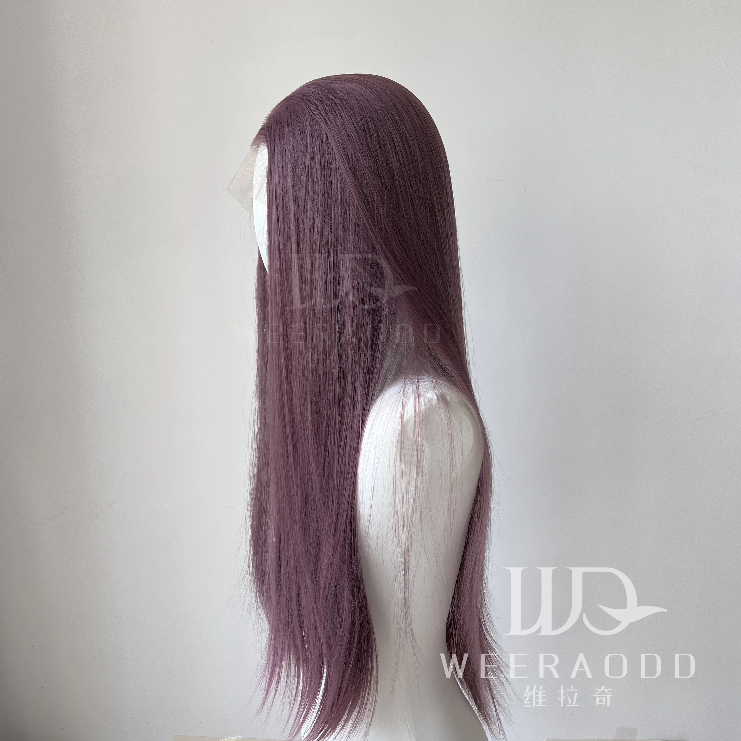 Пепельно-фиолетовый парик спереди, длинный прямой 13*4 для женщин, термостойкое волокно для косплея с высококачественными синтетическими париками 26 дюймов