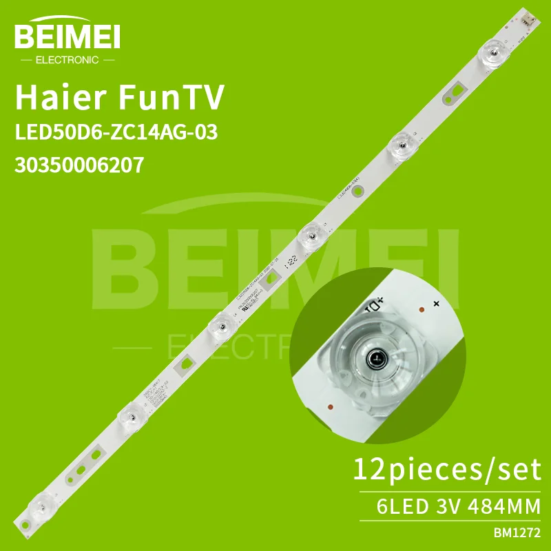 Luz de luz LED Strip TV, LED50D6-ZC14AG-03, 30350006207, LED50D6-ZC14AG-03, LED50AL88R81A2, F50Y Popular, 12Pc Conjunto