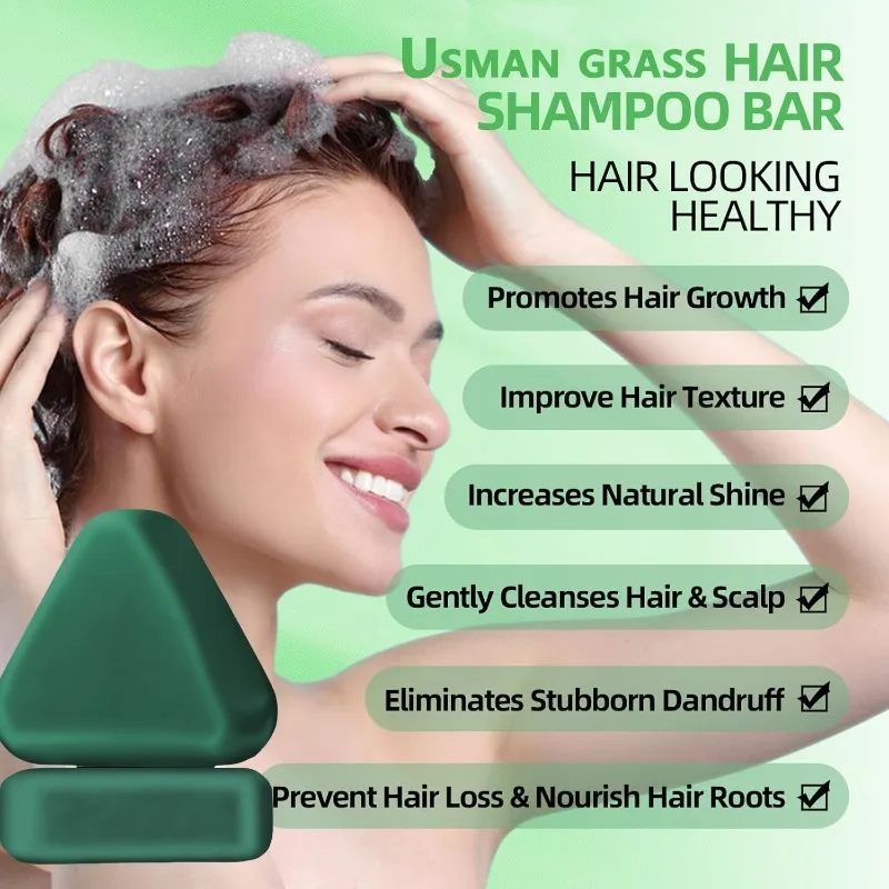 120g Polygonum Multiflorum,Platycladus Orientalis Leaves,Usman Grass Shampoo Bar, Handmade Soap