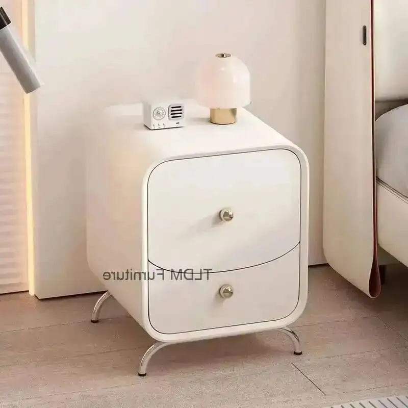 Nordic Nightstand European Luxury Aesthetic Drawers Bedside Table Trendy Storage Comodini Camera Letto Bedroom Furniture Modern