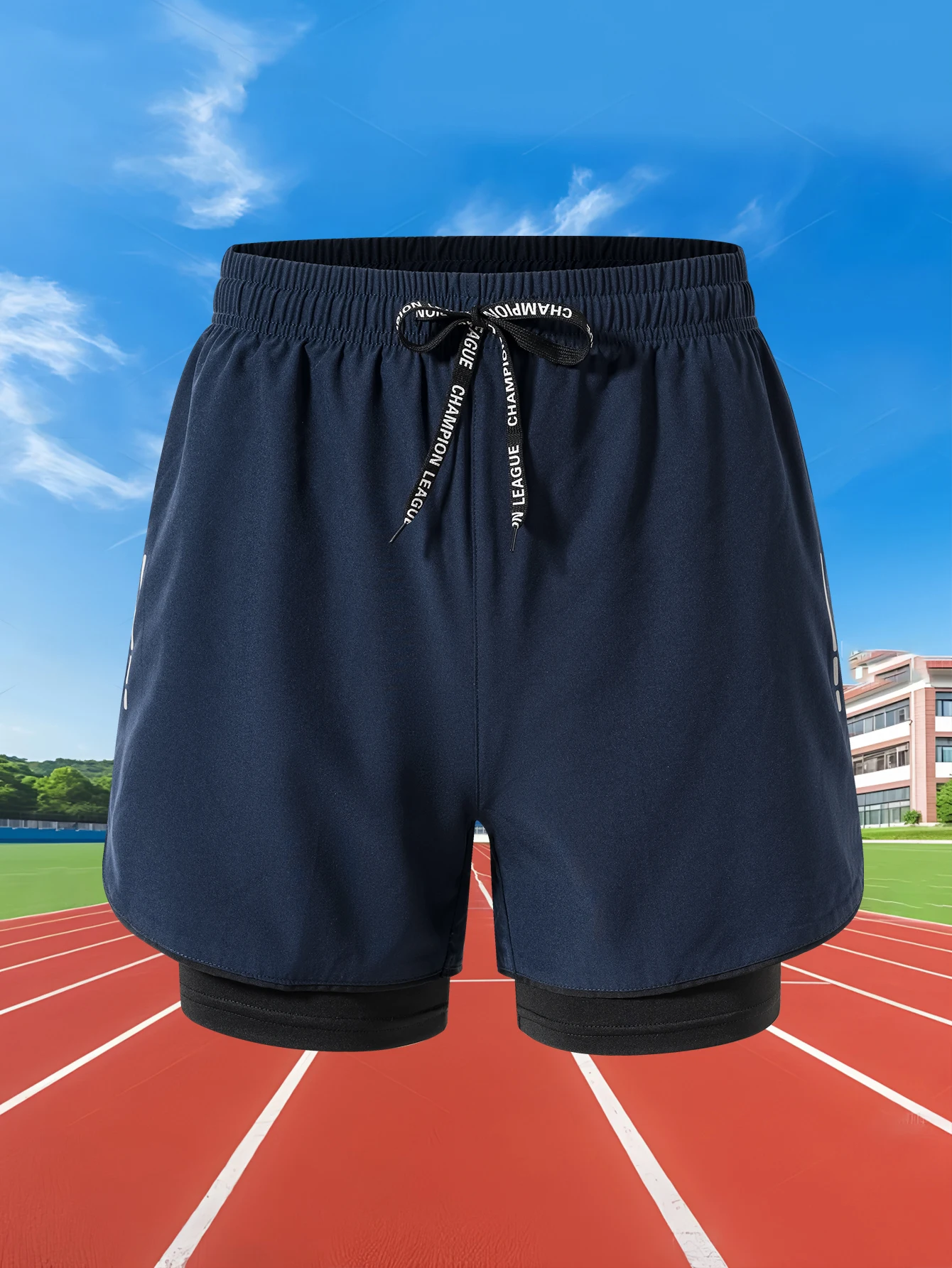 Sommer Herren Laufshorts Fitness Gym Training 2-in-1 Sportshorts Schnelltrocknende Workout-Jogging-Shorts mit Doppelschicht – Detail 13